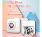 Mini impresora de bolsillo portátil, impresora térmica de 58mm, conexión inalámbrica BT para etiquetas de imagen blanco