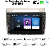 Reproductor de vídeo Multimedia 2 Din Android Radio para coche de 8 pulgadas para Toyota Corolla Verso 2004-2009 con botón Carplay WiFi 2 + 32GB 1+32GB