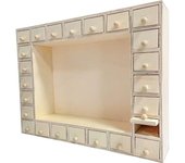 Calendario de Adviento de madera 35,5 x 27 x 7 cm