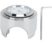 Reloj de montaje para motocicleta, redondo, de aluminio, resistente al agua, luminoso, universal, para 78 pulgadas.1 in blanco