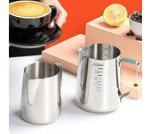 Taza medidora con boquilla de acero inoxidable para espumar café y leche 150ml natural