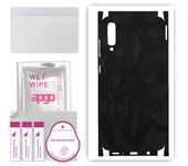apgo Protective Skin Sticker for the back+sides compatible with Samsung Galaxy A70, Full Wrap Film, Foil, Vinyl - Pattern Black Camo