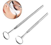 Espejo de control de acero inoxidable profesional para extensión de pestañas, espejos dentales portátiles, 1 unidad 13cm