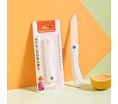 Cuchillo de cerámica con mango de plástico, plegable, para frutas, de cocina, para niños, minicuchillo afilado portátil, pelador.