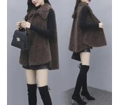 Chaleco holgado de felpa de cordero sintético de longitud media para mujer - Novedad otoño/invierno 2024 XL albaricoque