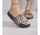 Zapatillas Zapatos Zuecos de verano Mujer Zapatillas de casa Diapositivas de lujo Med Playa Diseñador Plana Moda Leopardo Chanclas 36