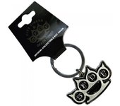 Llavero con el logotipo de Five Finger Death Punch Knuckle Duster One Size negro/plata