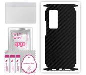 apgo Protective Skin Sticker for the back+sides compatible with Vivo X60 Pro 5G, Full Wrap Film, Foil, Vinyl - Pattern Carbon Black