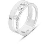 Anillo de plata con circonita, peso del producto 4,29 g. (2151241) 18 blanco