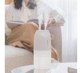 Humidificador de aire inalámbrico, difusor de aroma, batería recargable de 2000 mAh, difusor de aceites esenciales, humidificador de doble boquilla. blanco