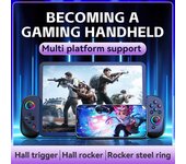 Mango de juego de estiramiento para teléfono móvil D8, doble salón, inalámbrico, Bluetooth, ISO, tableta Android, mango de vibración con sentido corporal negro