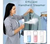Mini vaporizador de viaje inalámbrico con carga USB, tanque de agua de 30ml, calentamiento rápido, vaporizador de ropa portátil de 1 hora blanco