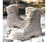Botas de senderismo y trekking para mujer, de color beige, a la moda, para exteriores, para invierno, para escalada, de caña alta, para hombre y mujer, botas de nieve, zapatos tácticos 39