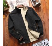 Chaqueta casual reversible con cuello alto para hombre de primavera y verano XXXXL caqui