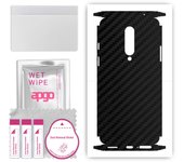 apgo Protective Skin Sticker for the back+sides compatible with OnePlus 8, Full Wrap Film, Foil, Vinyl - Pattern Carbon Black