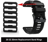 Anillos de banda de bucle de correa de reloj para Garmin Fenix Sujetador de banda de silicona Hebilla de reloj Sujetador de banda de reloj 26mm