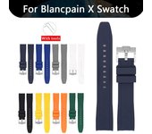 Correa de silicona con interfaz curva para Swatch x Blancpain Fifty Fathoms, 22mm, correa de reloj de goma resistente al agua para deportes de buceo para hombres y mujeres 22mm&20