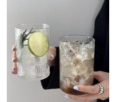 6/4/2/1PCS Taza de café de vidrio transparente vertical resistente al calor Taza de té de jugo de cerveza de leche de borosilicato alto para fiesta en casa 1PCS