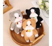 Precioso llavero de peluche de gato de dibujos animados, bonito llavero de gatito de peluche, llavero con colgante para mochila escolar, regalo para mejor amigo. negro