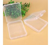 Caja de almacenamiento de plástico transparente para fotos, caja organizadora de tarjetas pequeñas