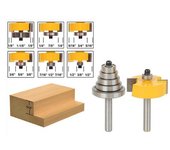 1 broca para ranurar + juego de 6 cojinetes para cortar espigas, herramienta de carpintería para trabajar la madera 8mm