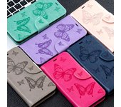 Funda de teléfono de cuero con mariposa para Iphone X Xs Xr 11 12 Pro Max 6 6s 7 8 Plus Se 2020 2 Mini funda trasera con tapa para Iphone11 For iPhone 6S Plus rojo