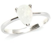Bague Argent 'Déesse Opale' Blanc argenté (rhodié) - 6x8 mm 54 blanco