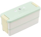 Lonchera OSK con tapa y fondo apto para lavavajillas, microondas, con compartimentos para adultos, caja de dos niveles, Sparrow, caja de dos niveles, compartimentos, 340, 310 ml, Japón. verde menta