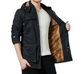 Nueva versión coreana de chaqueta casual para hombre de otoño e invierno, gabardina mediana y larga de algodón puro lavado, apilada y gruesa para hombre M