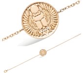 Les Trésors De Lily [R5190] - Bracelet Plaqué Or 'Cléopatra' doré - 15 mm (scarabée) oro