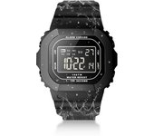 Resistente al agua 10ATM, alarma deportiva para natación y buceo, dual conmutable entre 12 y 24 horas, reloj, cronómetro, temporizador, hora, calendario, horas. negro