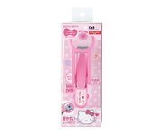 Cortaúñas KAI Hello Kitty con lupa y hoja curva, fabricado en Japón KK2509 color rosa