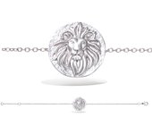 Les Trésors De Lily [R3434] - Bracelet argent 'Lion' argenté (rhodié) - 17 mm plata