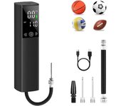 Bomba de pelota eléctrica, bomba de aire de baloncesto con pantalla LCD, bombas de aire para fútbol, ​​baloncesto, voleibol, rugby con accesorios de agujas