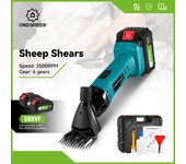 Tijeras de podar eléctricas inalámbricas ONEGREEN de 6 velocidades y 13 dientes para cortar lana de ovejas. Compatible con batería Makita de 18 V. Without Battery