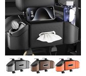 Caja de almacenamiento para asiento trasero de coche, organizador con 2 portavasos, multifuncional, ahorra espacio interior para SUV, furgonetas y camiones. 1pc negro