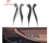 Car styling Interior Door Handle Cover Trim Door Bowl Stickers decoration For BMW 5 series G30 Carbon fiber auto Black Left