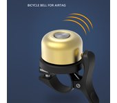 Timbre de latón para bicicleta, alarma de sonido para bicicleta de montaña y carretera, antirrobo, AirTag negro