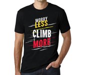 Camiseta Vintage para hombre, camiseta gráfica, Worry Less Climb More Deep Black White Text XS negro