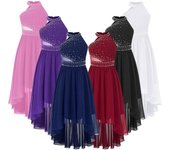 Vestido de fiesta de verano para niña, sin mangas, comunión, boda, dama de honor, vestido de princesa festivo 5-6 Years azul marino