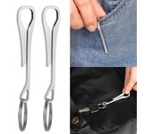 2 llaveros de acero inoxidable con clip de bolsillo, portátiles, con hebilla colgante, para la cintura, para hombres y mujeres, duraderos.