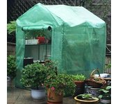 143x143x195CM Cubierta de PE para invernadero Cubierta de repuesto impermeable con puerta Aislamiento térmico e invernaderos a prueba de lluvia Cubierta transparente Suministros verdes puro