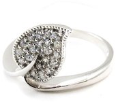 Bague Argent 'Déesse' blanc argenté (rhodié) - 10 mm 52