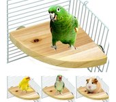 Soporte de madera en forma de abanico para pájaros, loros, jaulas para pájaros, accesorios para animales pequeños, chinchillas, ardillas, hámsteres, etc.