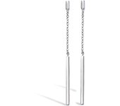 Les Trésors De Lily [L7432] - Boucles Argent 'Chorégraphie' argenté (rhodié) - 60x2 mm plata