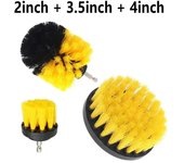 Juego de 3 cepillos para taladro con accesorio para fregar, cepillo eléctrico con cepillo para fregar y taladro para limpiar duchas, bañeras, azulejos de baño, lechada y alfombras naranja