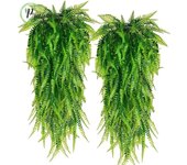 90cm hojas de helecho persa enredaderas decoración de la habitación planta Artificial colgante hoja de plástico hierba decoración de pared de fiesta de boda balcón 1pcs