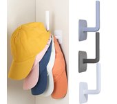Perchero para gorras de béisbol, ganchos adhesivos para sombreros, colgador de pared, organizador de tapas de almacenamiento, soporte para sombreros sin perforación para puerta de armario 1pc gris