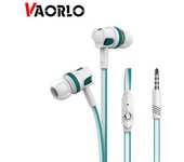 Auriculares VAORLO de 3,5mm con aislamiento de ruido, auriculares internos con micrófono, auriculares universales deportivos de 3,5mm blanco