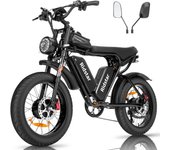 Bicicleta eléctrica Ridstar Q20 Pro para adultos, con neumáticos 20*4.0, todoterreno, nieve, motor de 2000 W, batería dual de 52 V 40 Ah, freno hidráulico.